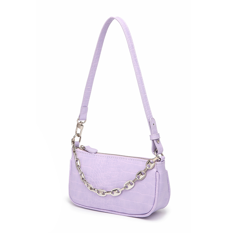 Bolso de hombro para mujer Crocodile Candy Hobo con cadena de metal de buena calidad