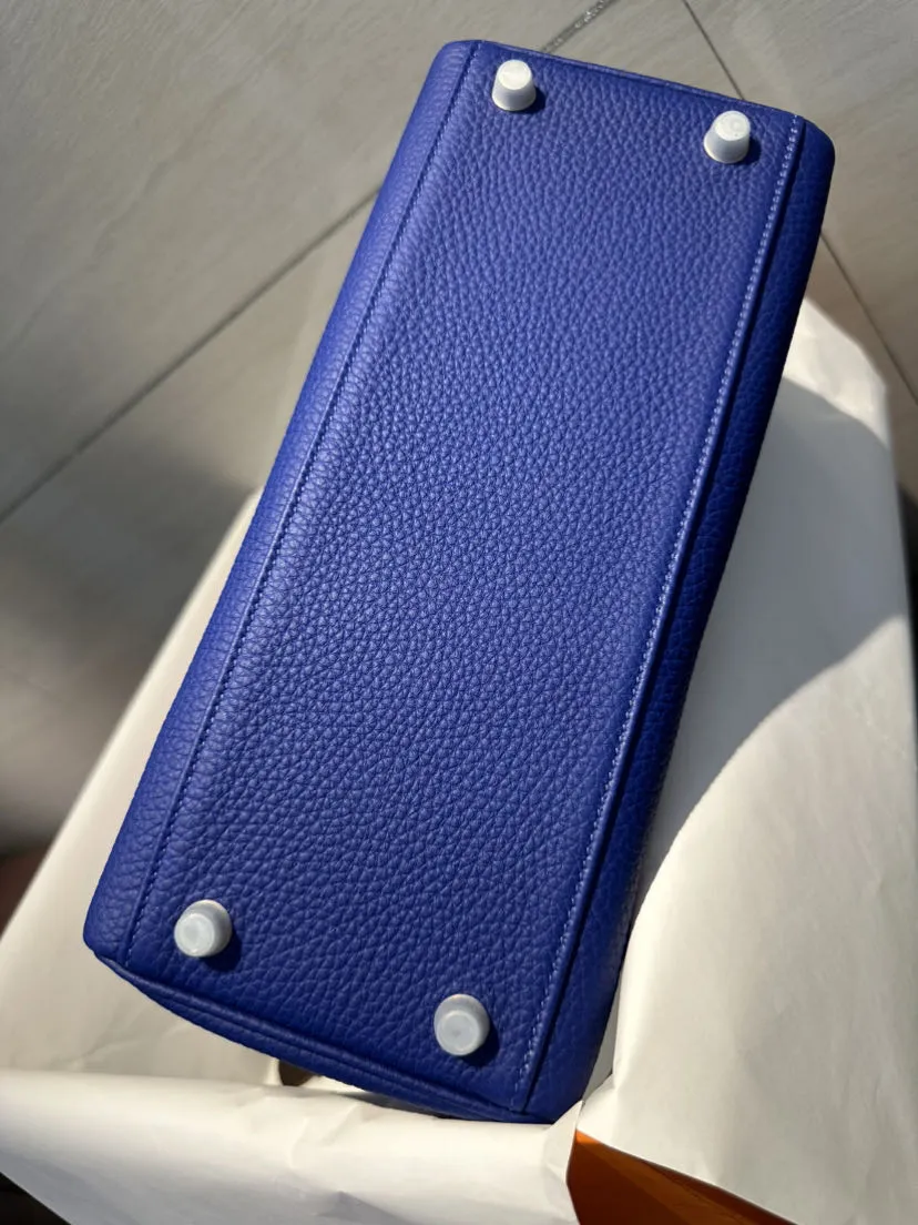 Bolsos de lujo de diseñadora para mujeres Ky 28cm bolsa de cuero Togo azul eléctrico