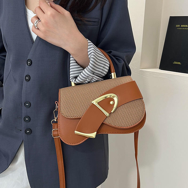 Wx7086 Diseño Único, Textura Casual y Simple, Bolso de PU Pequeño y Personalizado para Mujeres, Adecuado para Verano, Bolso de Hombro Único y Cruzado