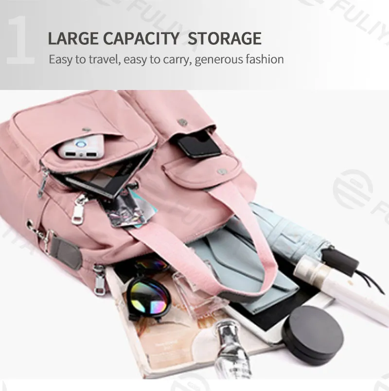 Bolsos de mano portátiles para damas, bandolera de un solo hombro, bolsas de nylon personalizadas para mujeres de lujo