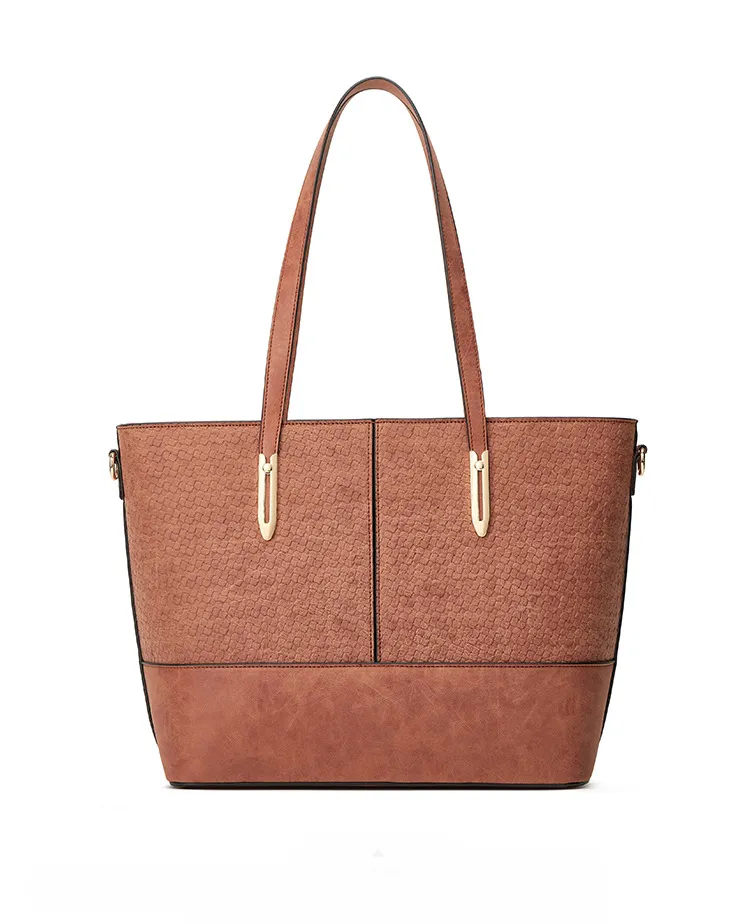 Bolsa tote premium de lino orgánico tejido de macramé de cuero vegano metálico con lentejuelas para trabajo, gimnasio, yoga y pañales