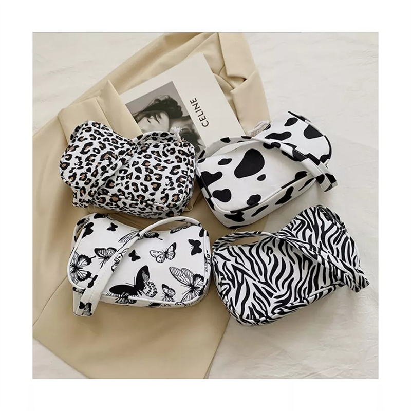Bolso de lona para chicas, bandolera nueva retro con estampado de vaca cebra, bolso personalizado para mujeres, bolso lindo para mujeres