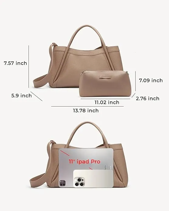Bolso de Cuero Vegano para Mujeres, Bolso Hobo de Hombro, Bandolera con Monedero a Juego, Estiloso Bolsa de Mano