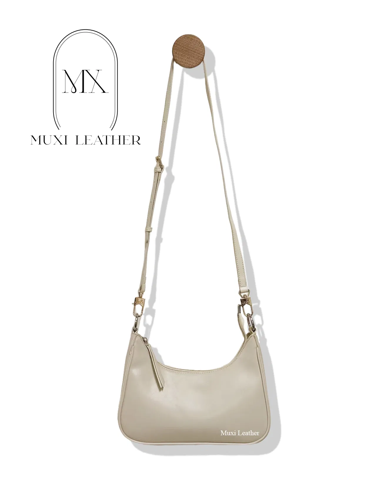 Bolsos de diseñador de alta calidad para mujeres, bolso de cuero en forma de luna, bolso de hombro de moda para mujeres