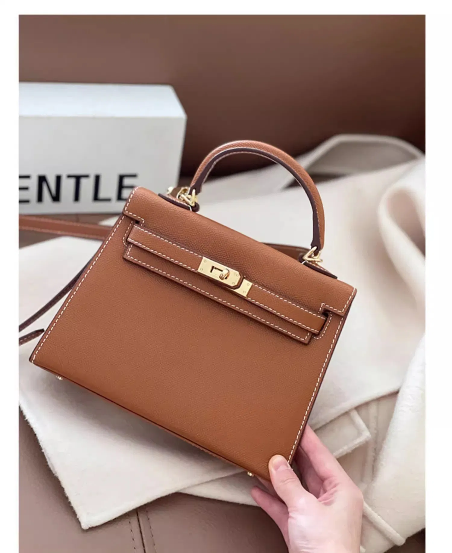 Bolso de lujo de PU para mujeres, bolso de diseñador réplica de moda para damas
