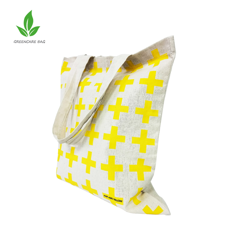 Bolsa de compras de lona de algodón promocional natural de tamaño estándar al por mayor y barata