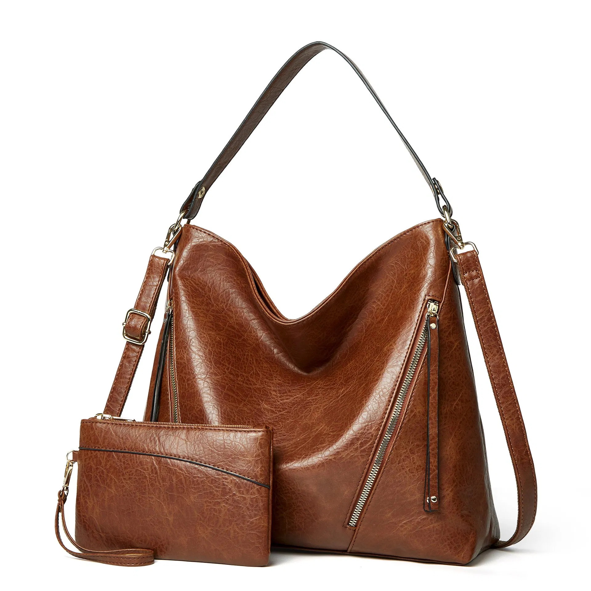 Bolso hobo de PU suave para mujeres, bolso de mano con cremallera, bolso de gloria, bolso de mano para mujeres, bolso de hombro para mujeres, gran capacidad