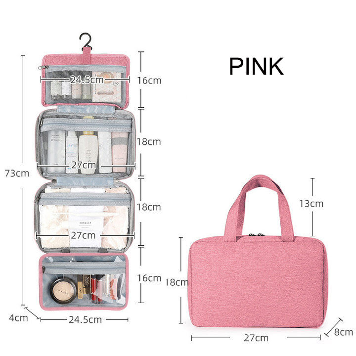 Hombres Mujeres Moda Viaje Bolsa Cosmética de Maquillaje Portátil Plegable