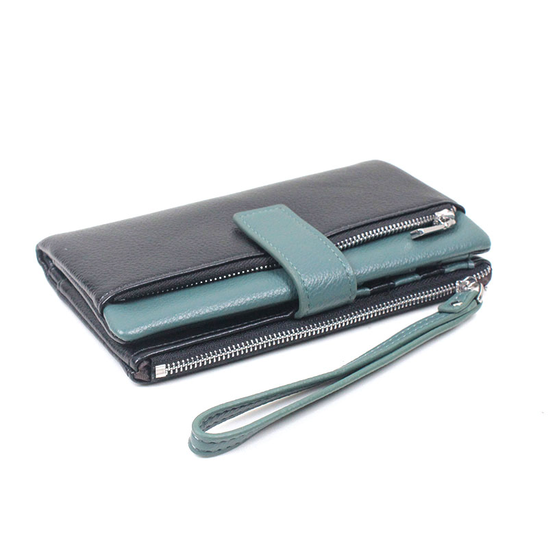 Cartera de lujo de cuero para damas, cartera grande de diseñador, bolso de cuero genuino, carteras y monederos elegantes para mujeres, moda femenina