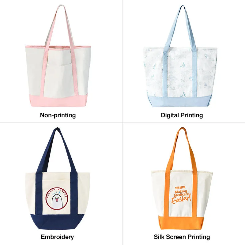 Bolsa de lona de algodón personalizada, bolsas de lona reutilizables de gran capacidad, bolsa de compras al por mayor con logo personalizado