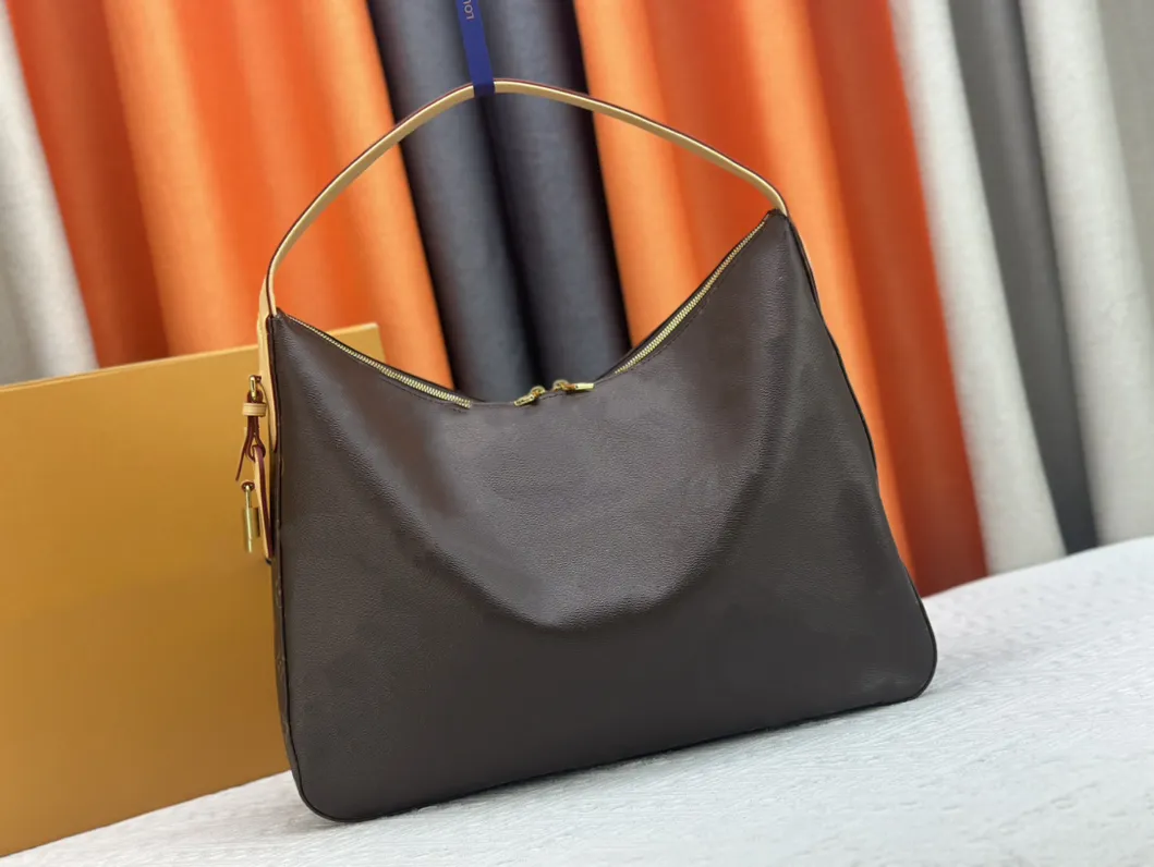 Bolso de hombro hobo de lujo para mujeres, tote de lona con monograma y asa superior