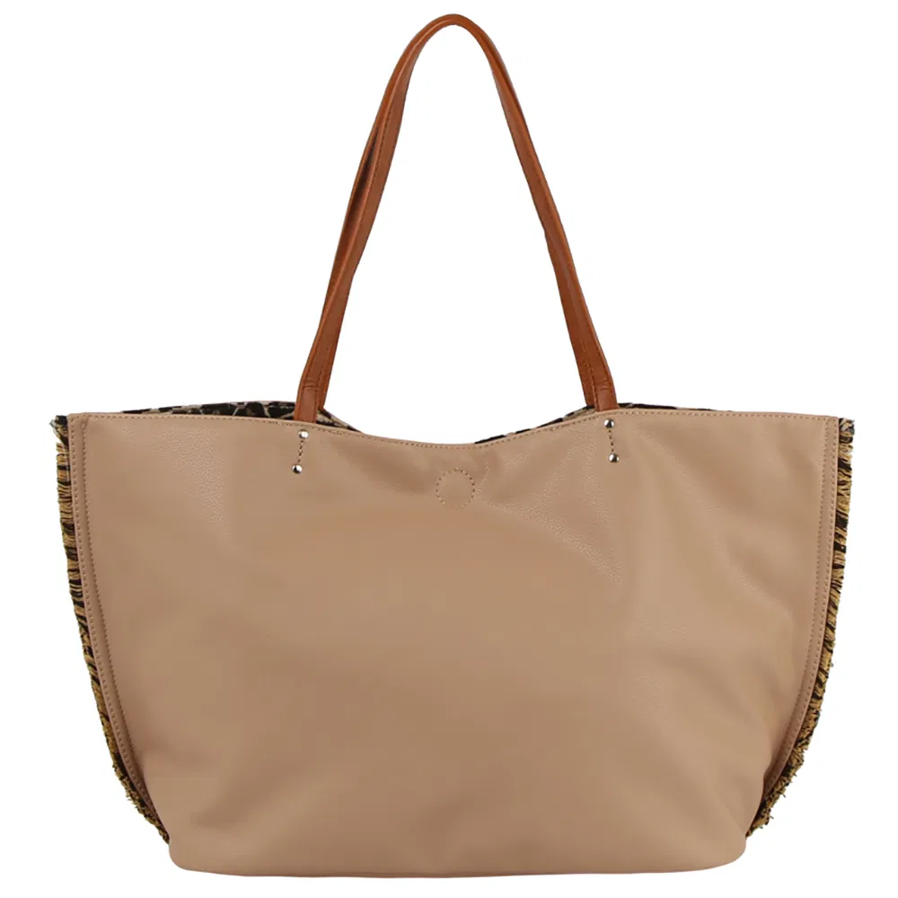 2026 moda Mujeres Bolsos Gran Capacidad Bolsos al por Mayor con Remaches Bolsos Compradores de Leopardo Reversibles Fabricantes