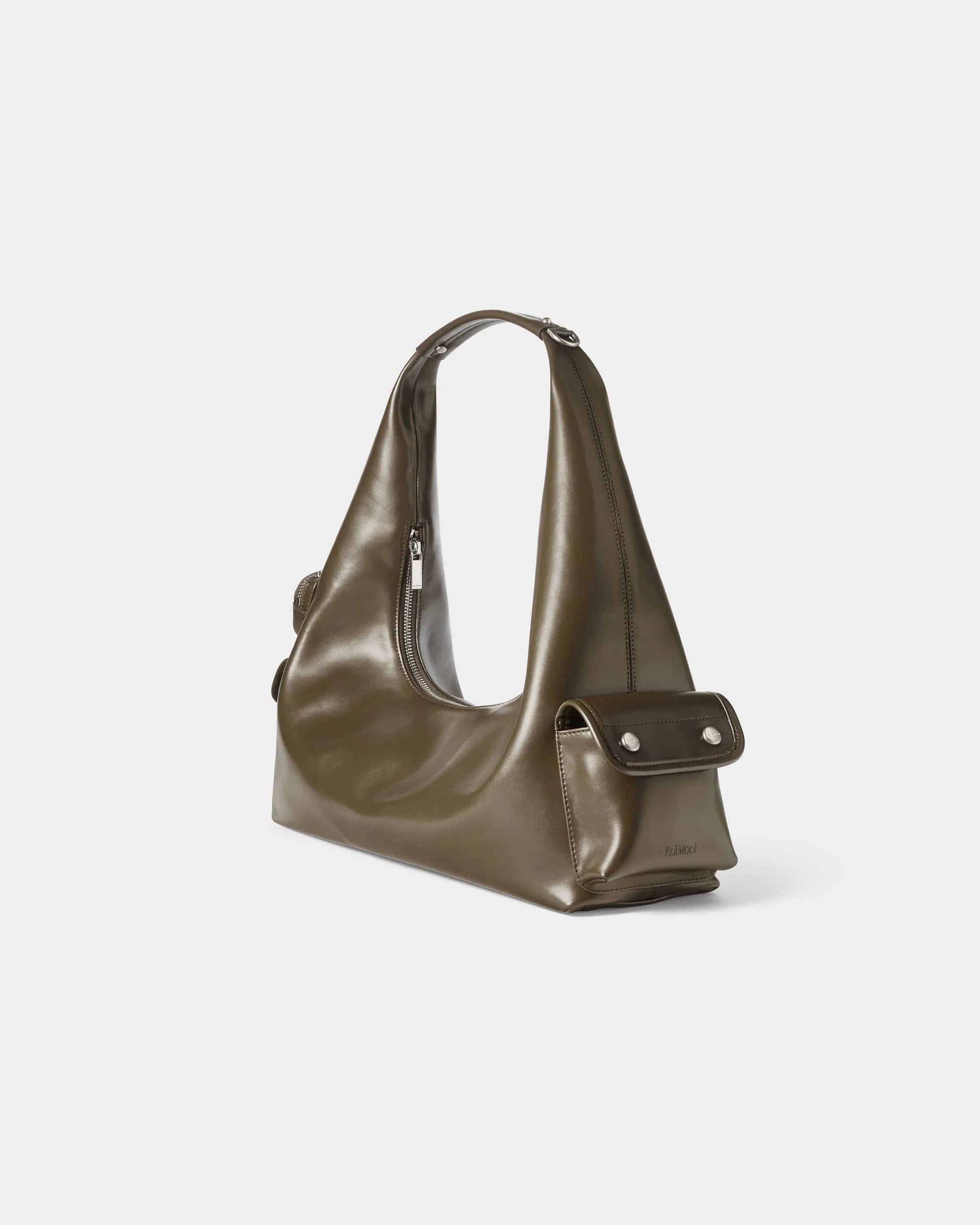 Bolsa de hombro de diseño avanzado para mujer, alta calidad, moda de lujo, bolso de cuero sintético pulido tipo hobo