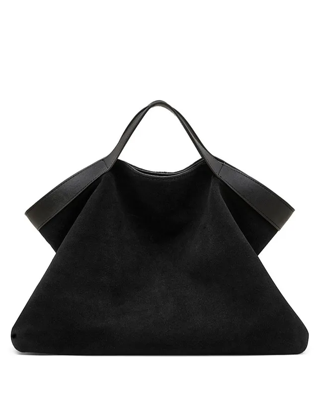 Bolso hobo de ante de mujer, gran capacidad, tote holgado con asas anchas para uso diario casual y oficina