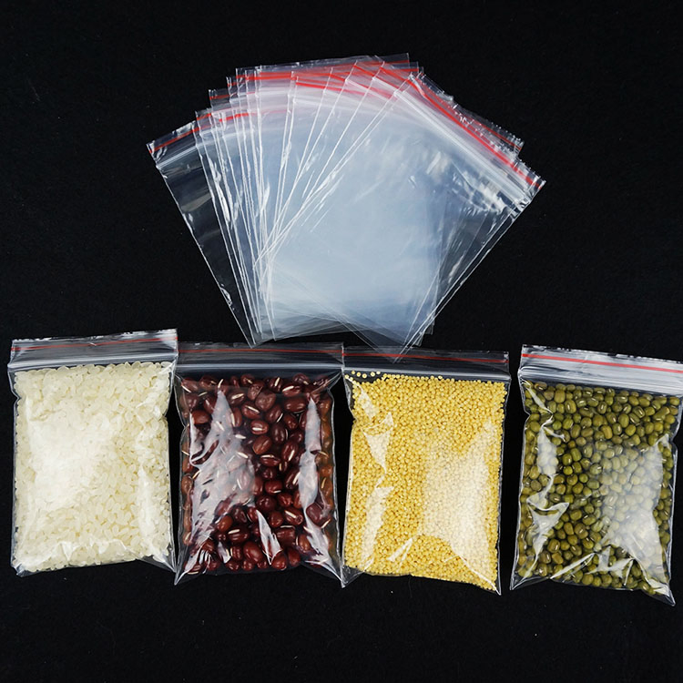 Bolsa de cierre hermético mini transparente de PE biodegradable para empaquetado de componentes de frijoles
