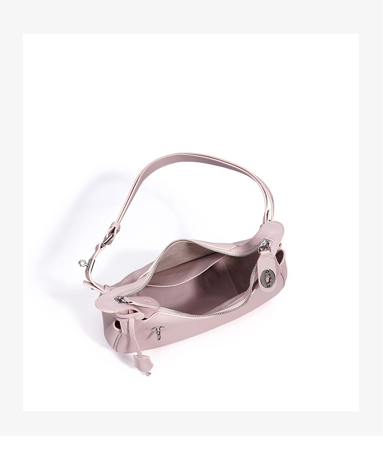 Bolso hobo de cuero genuino al por mayor para mujeres, bolso de hombro de piel de vaca suave, tote de lujo, diseño de nicho, bolsos de hombro para mujeres