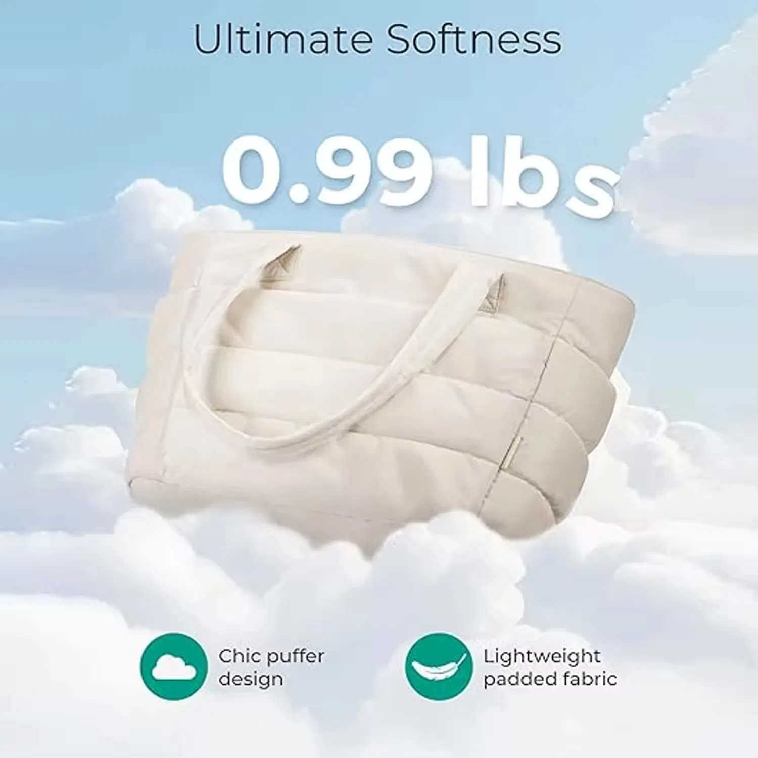 Bolso tote de puffer para laptop, elegante, de gran capacidad, suave, impermeable, con múltiples compartimentos, ideal para oficina y viajes