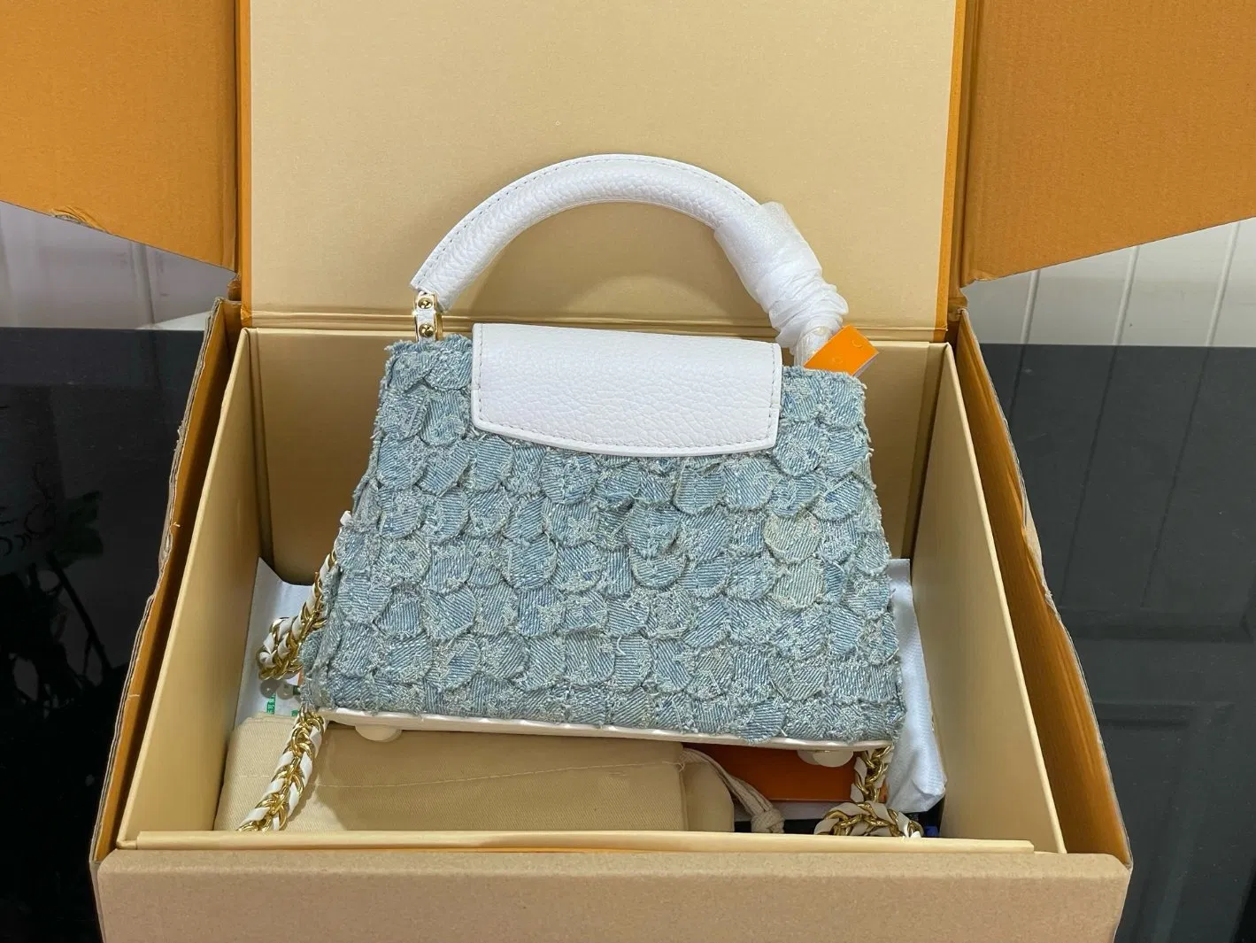 Bolso de cuero de aduana para marcas de lujo, bolso de dama