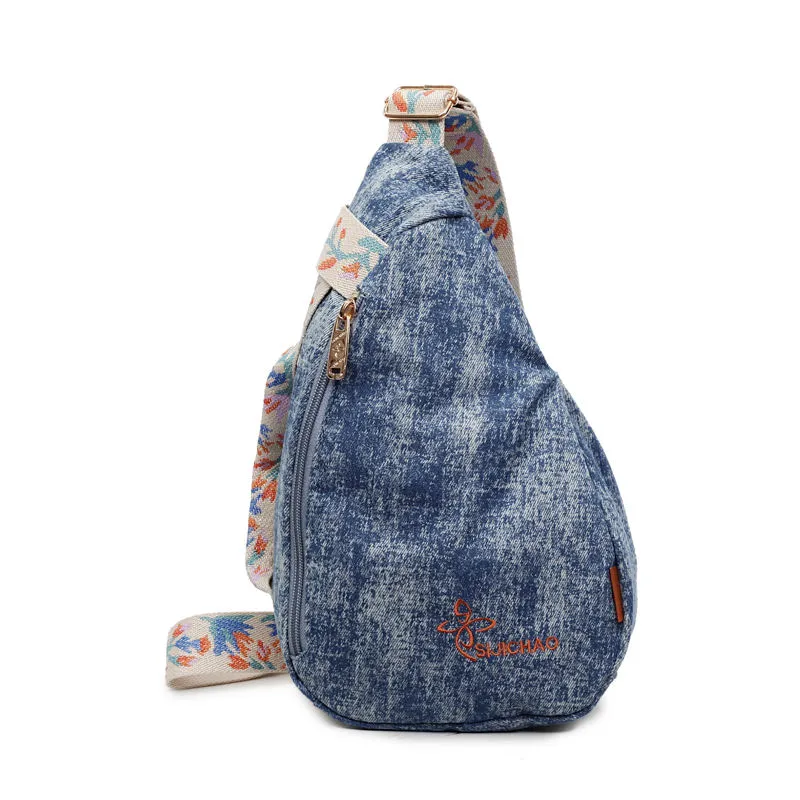 Bolso cruzado ligero de lona personalizada resistente a manchas para parque y picnic