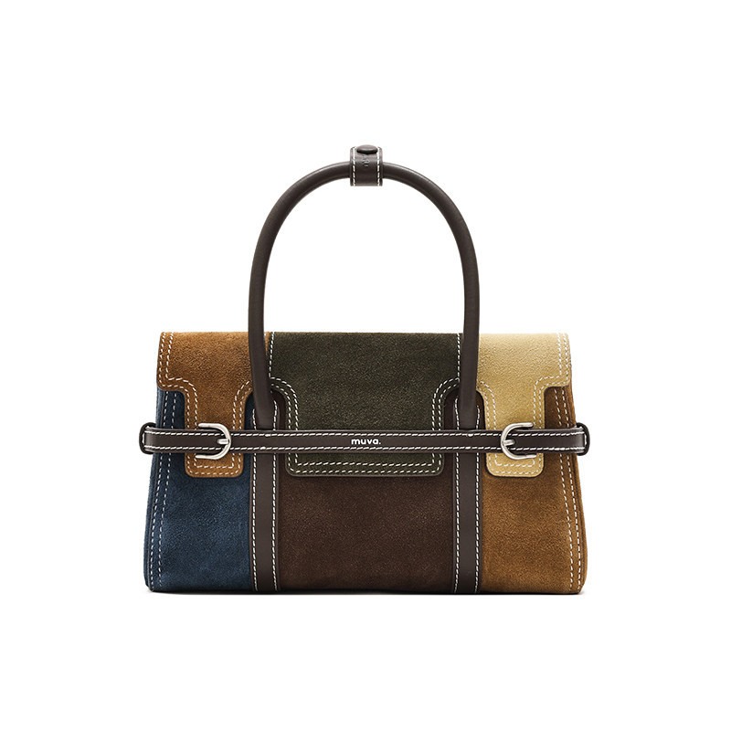 (WX1024) Bolso Mini Cuadrado de Color Bloque Lujo Niche Mujeres Commuter Bandolera