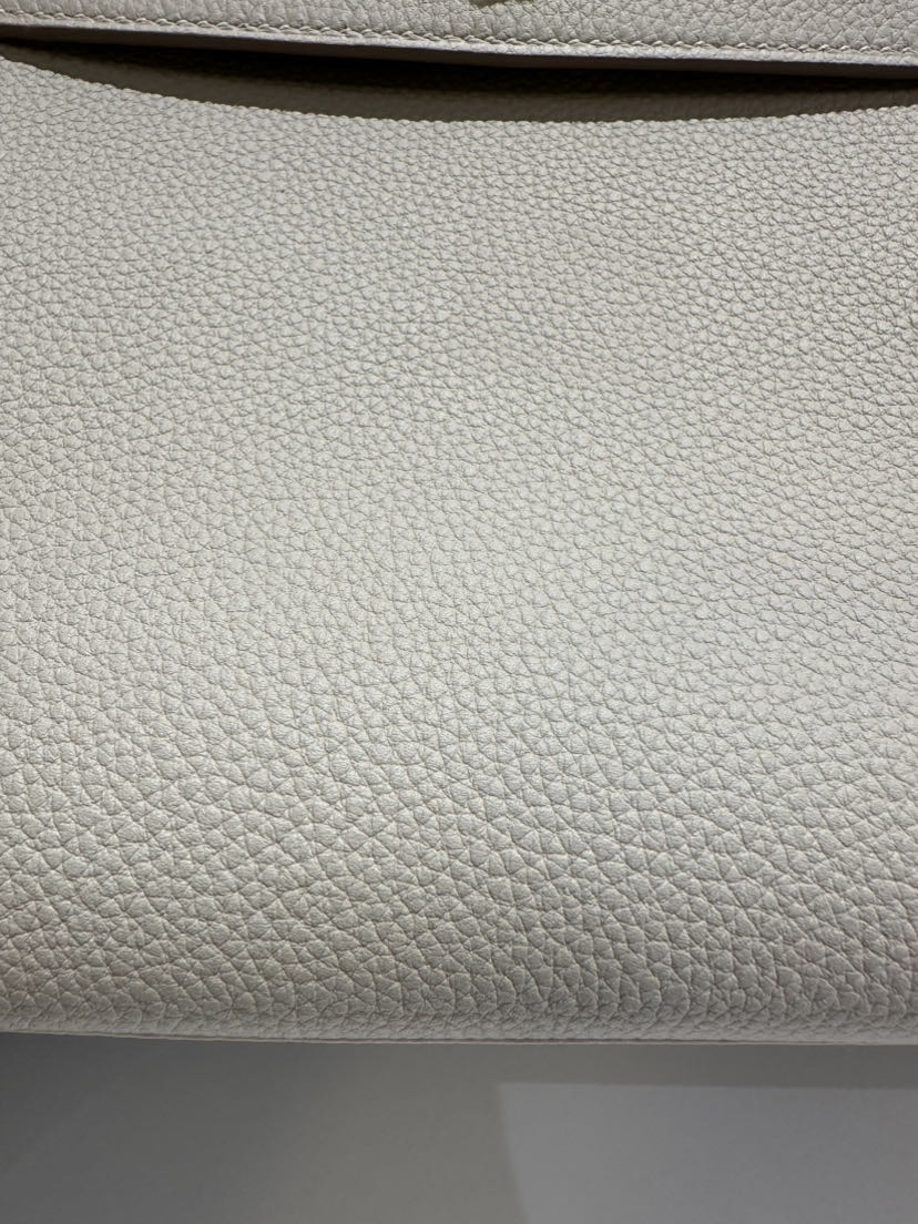 Bolsos de lujo de diseñadora para mujeres Ky 25cm 8L bolsa de cuero Togo blanca glaciar