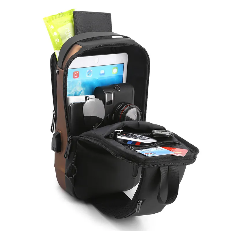 Bolsa cruzada impermeable antirrobo personalizada para viajes de senderismo