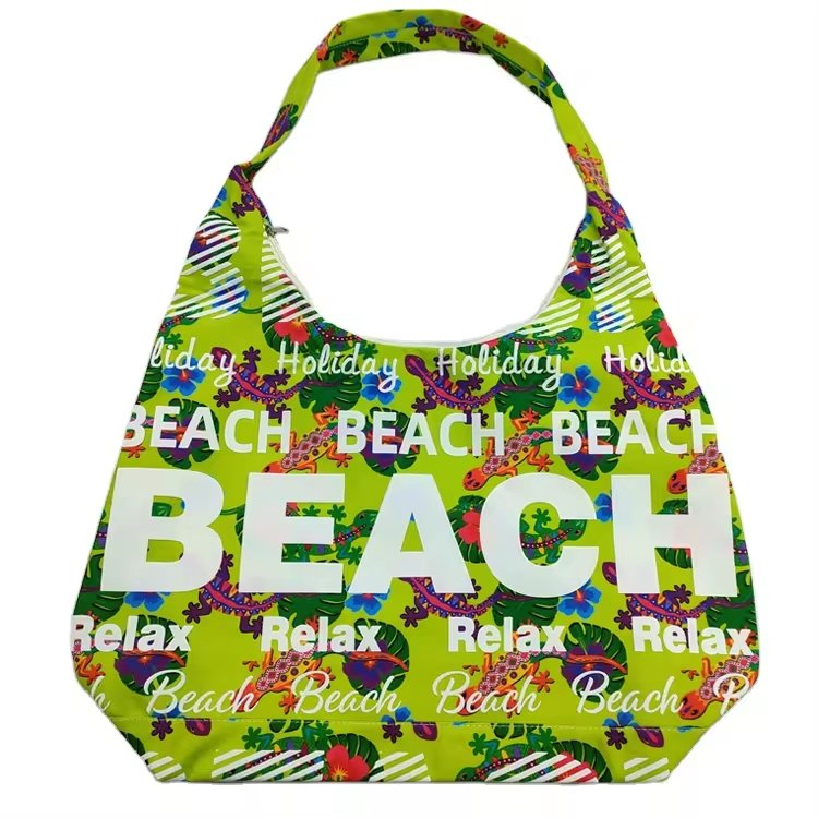 Bolsa de viaje al por mayor, bolsa de recuerdo personalizada con el nombre de la ciudad, bolsa hobo de recuerdo, bolsa de lona de Turtle Beach