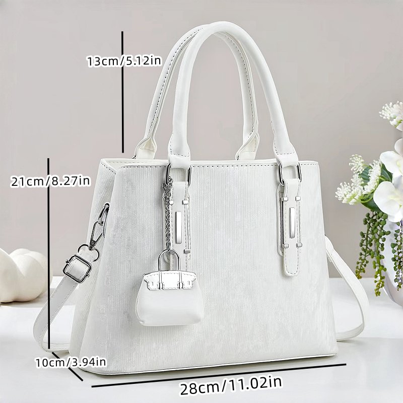 Bolso de mano vertical a rayas perladas en rosa suave, mini pouch charm, bolso cruzado para el hombro, bolsa de gran capacidad para mamás en el transporte