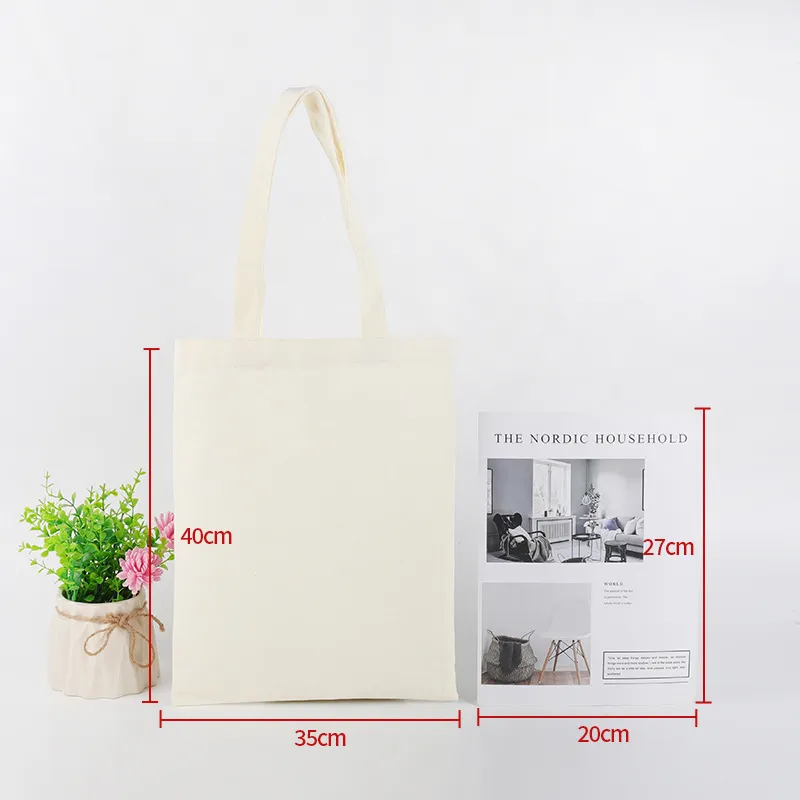 Bolsa de tela de algodón en blanco personalizada y ecológica