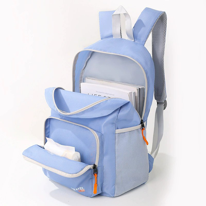 Mochila casual deportiva multifuncional de nylon ligero y resistente al agua para hombres y mujeres, plegable y portátil, resistente al agua para la escuela