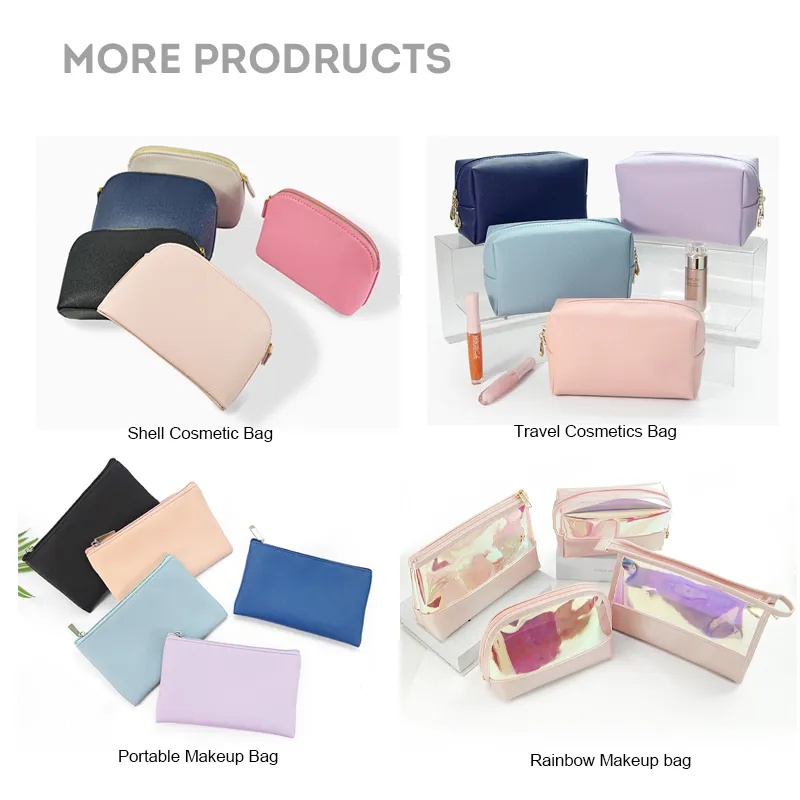 Fábrica Personalizada Logo Mujeres Neceser de Maquillaje de PVC Viaje Promocional Bolsa Cosmética de Cuero PU