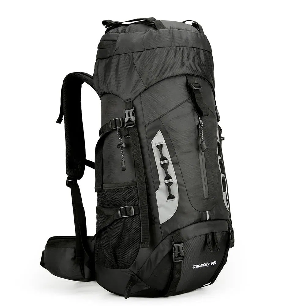 Mochila de senderismo impermeable 60L para hombres y mujeres