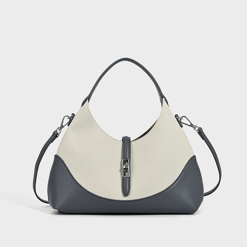 Wx2246 Bolso de cuero genuino de color contrastante para mujeres, estilo bohemio, bolso multifuncional