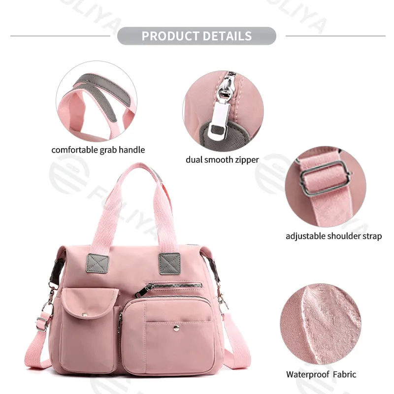 Bolsos de mano portátiles para damas, bandolera de un solo hombro, bolsas de nylon personalizadas para mujeres de lujo