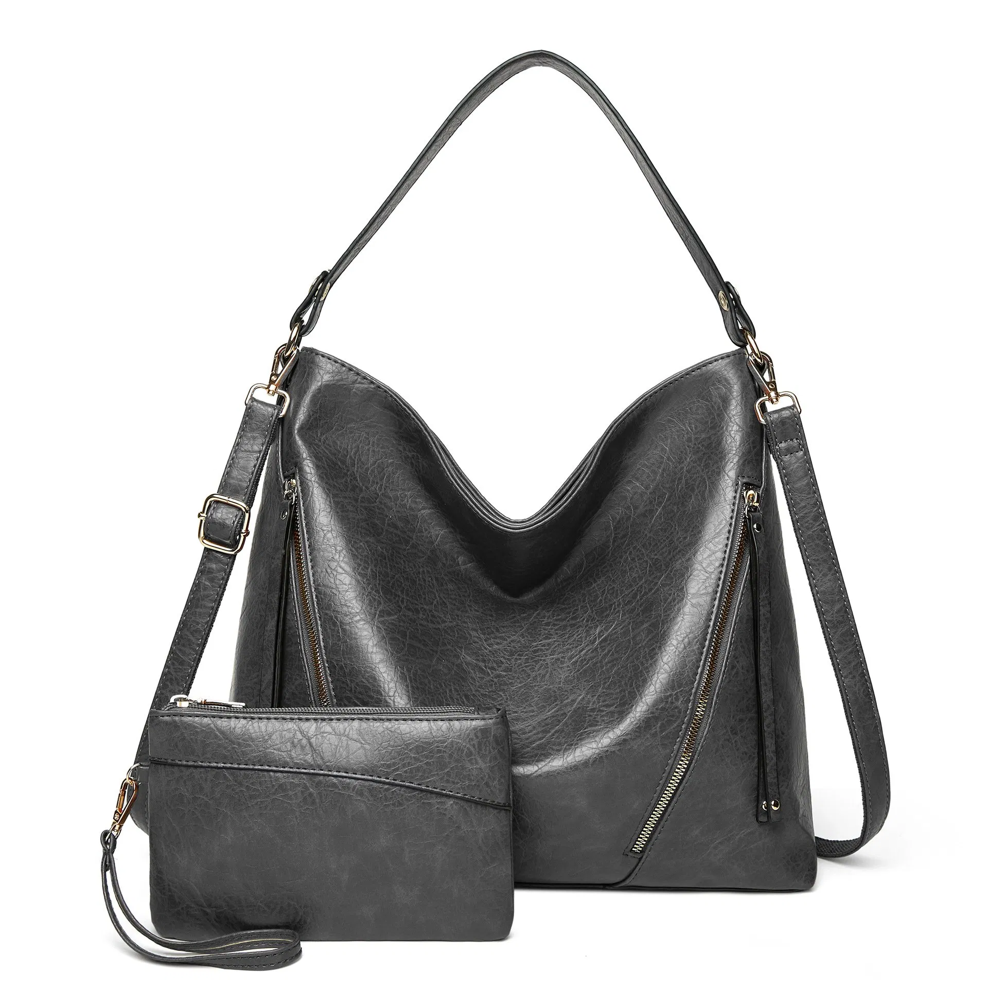 Bolso hobo de PU suave para mujeres, bolso de mano con cremallera, bolso de gloria, bolso de mano para mujeres, bolso de hombro para mujeres, gran capacidad