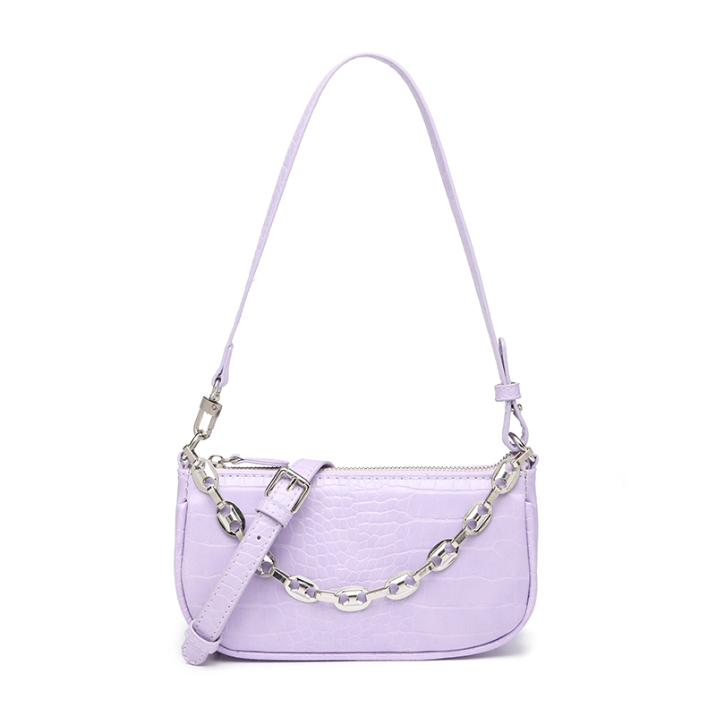 Bolso de hombro para mujer Crocodile Candy Hobo con cadena de metal de buena calidad