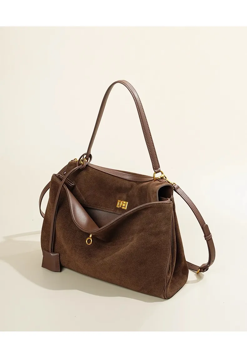 Bolso de ante para mujer, bolso hobo de dama, tote, bolso de hombro