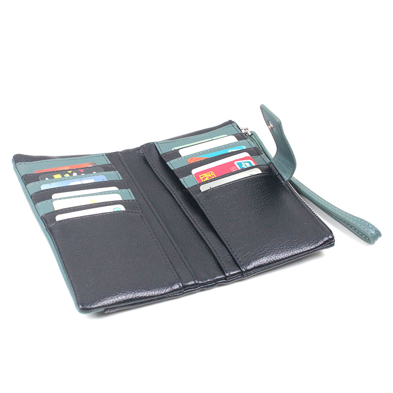 Cartera de lujo de cuero para damas, cartera grande de diseñador, bolso de cuero genuino, carteras y monederos elegantes para mujeres, moda femenina