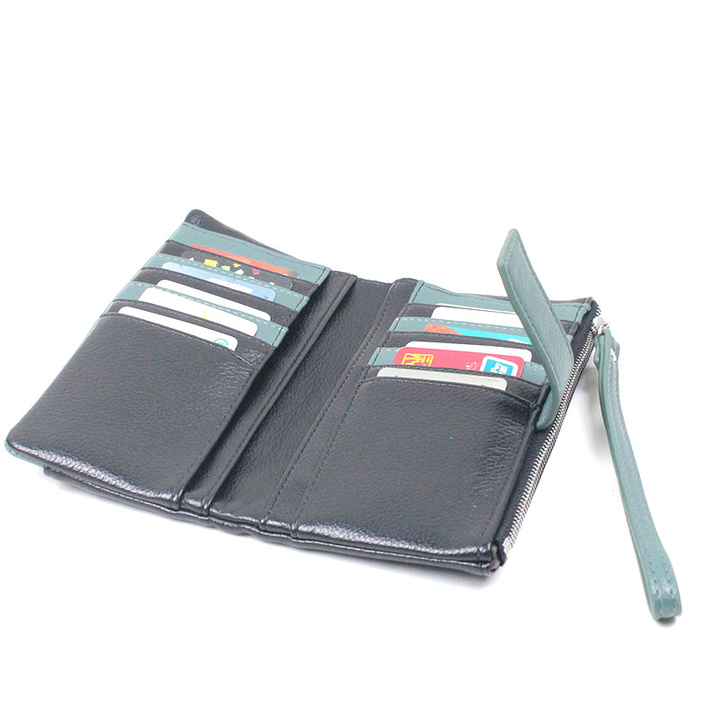 Cartera de lujo de cuero para damas, cartera grande de diseñador, bolso de cuero genuino, carteras y monederos elegantes para mujeres, moda femenina