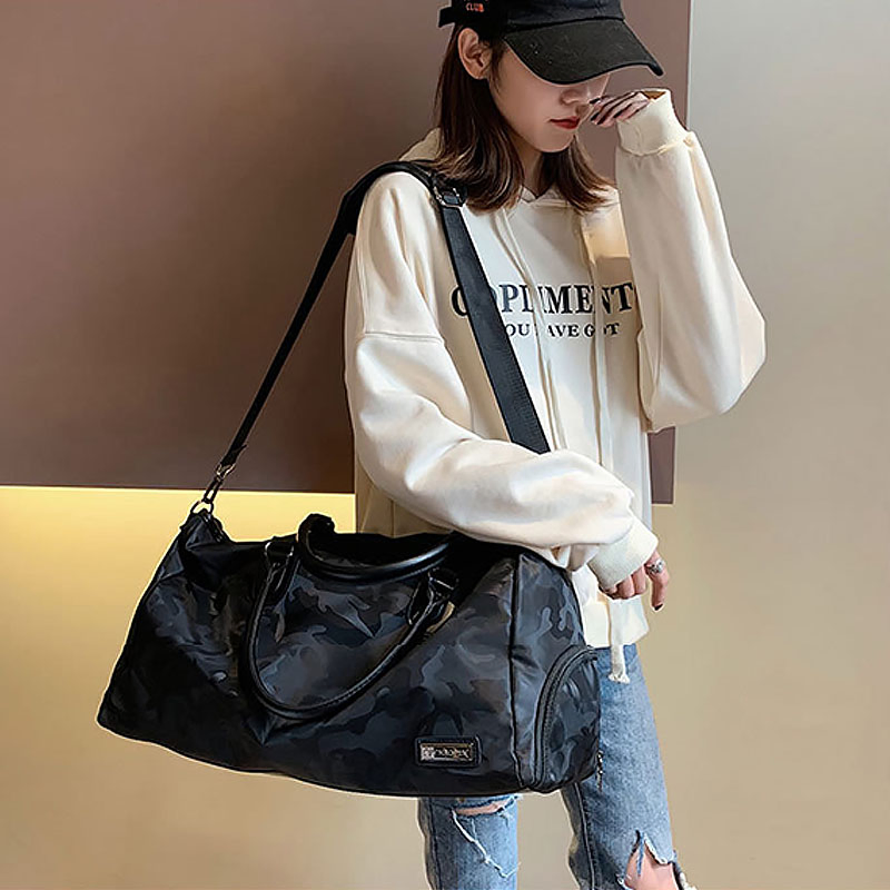 Bolso de viaje grande para mujeres, camuflaje, bolso de mano para hombres, maleta de viaje de corta distancia