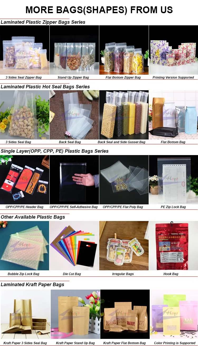Bolsa de cierre hermético mini transparente de PE biodegradable para empaquetado de componentes de frijoles