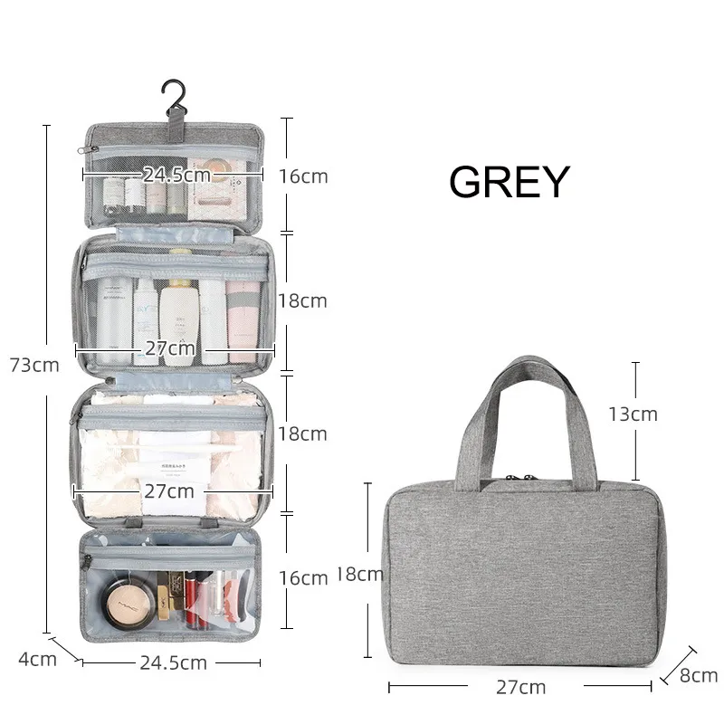 Hombres Mujeres Moda Viaje Bolsa Cosmética de Maquillaje Portátil Plegable