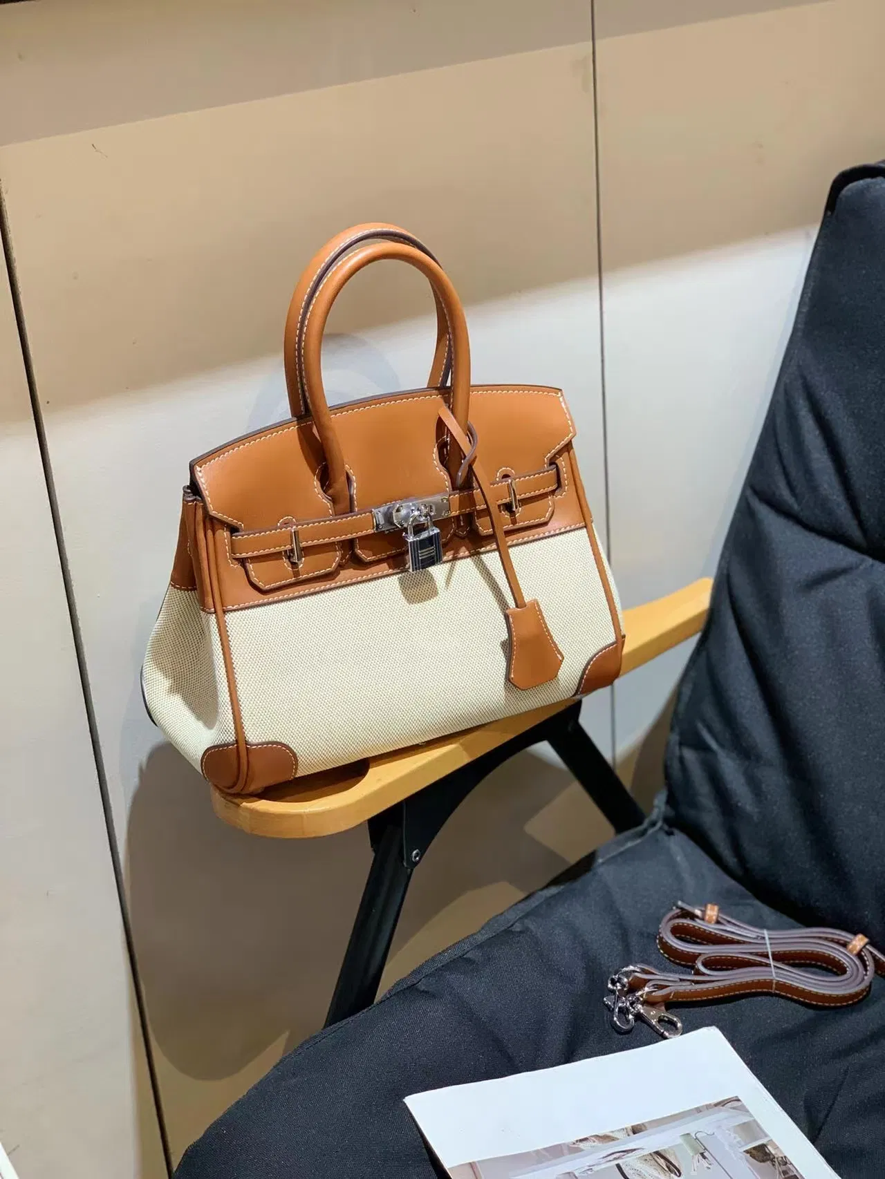 Venta Directa de Fábrica Desde China: Bolsa de Lona y Cuero Personalizada para Mujeres, Bolso de Hombro Cruzado Casual de Moda