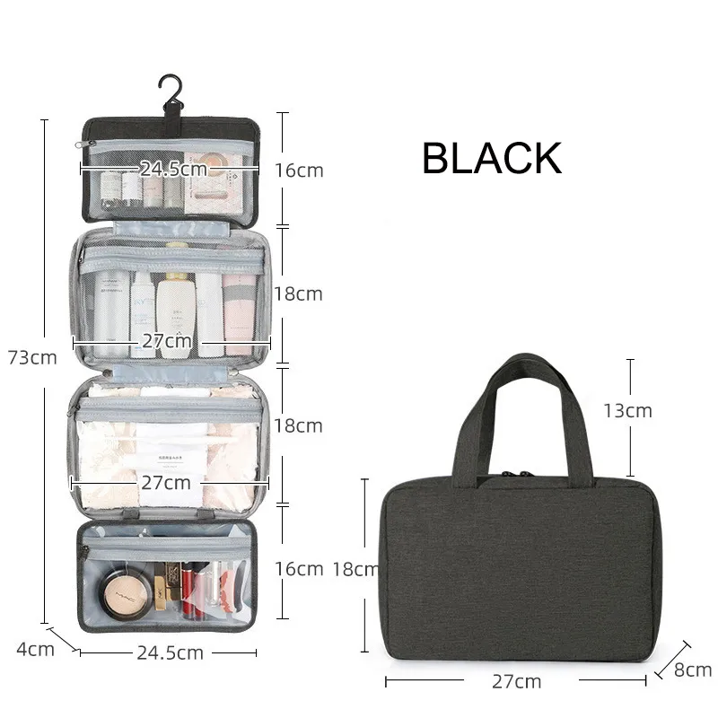 Hombres Mujeres Moda Viaje Bolsa Cosmética de Maquillaje Portátil Plegable