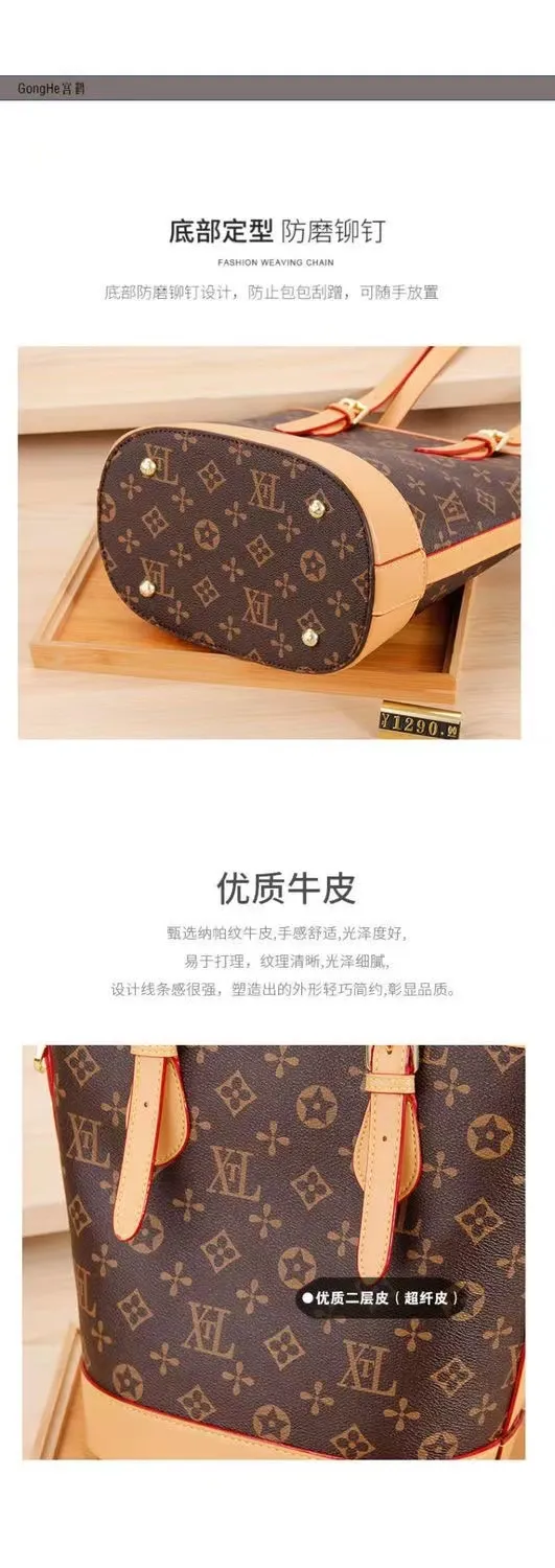 Bolso de gran capacidad para mujeres en 2024, bolso de mujer de moda, bolso de axila personalizado, bolso vintage, bolso tipo cubo, bolso de hombro