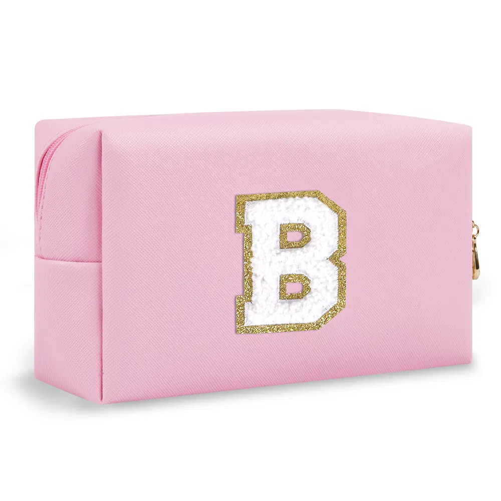 Pouch de cosméticos inicial personalizado para viajes, bolsa de maquillaje para mujeres y niñas