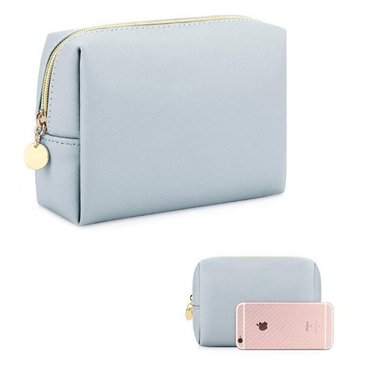 Organizador de cosméticos ecológico, impermeable y de gran capacidad, bolsa de aseo de cuero, bolsa de maquillaje de cuero vegano