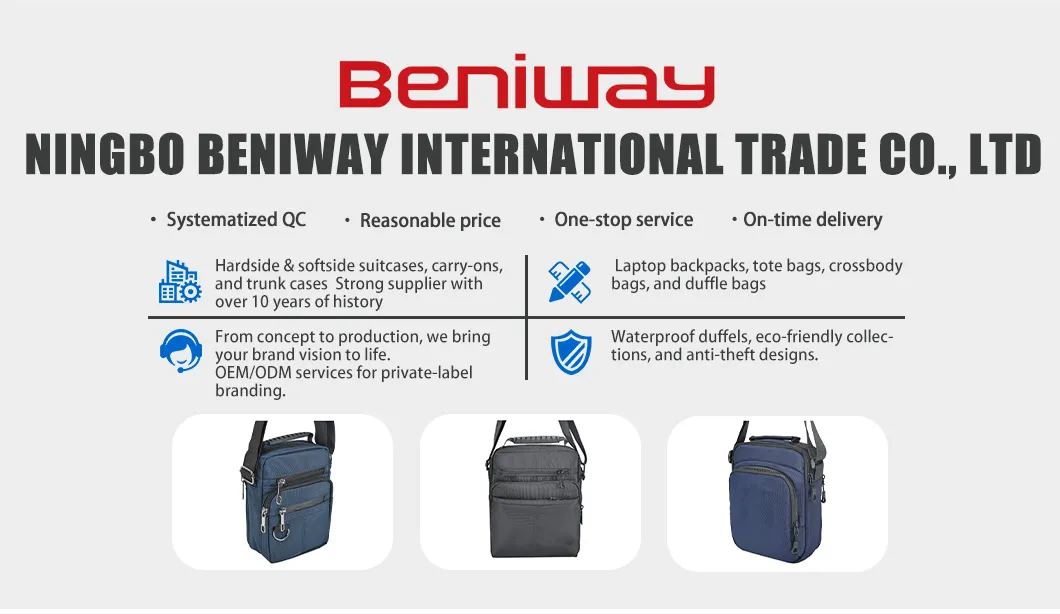 Detalle bolsa cruzada para hombre con strap ajustable e impermeable