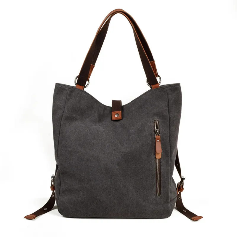Mochila de lona vintage casual para mujeres vista 3