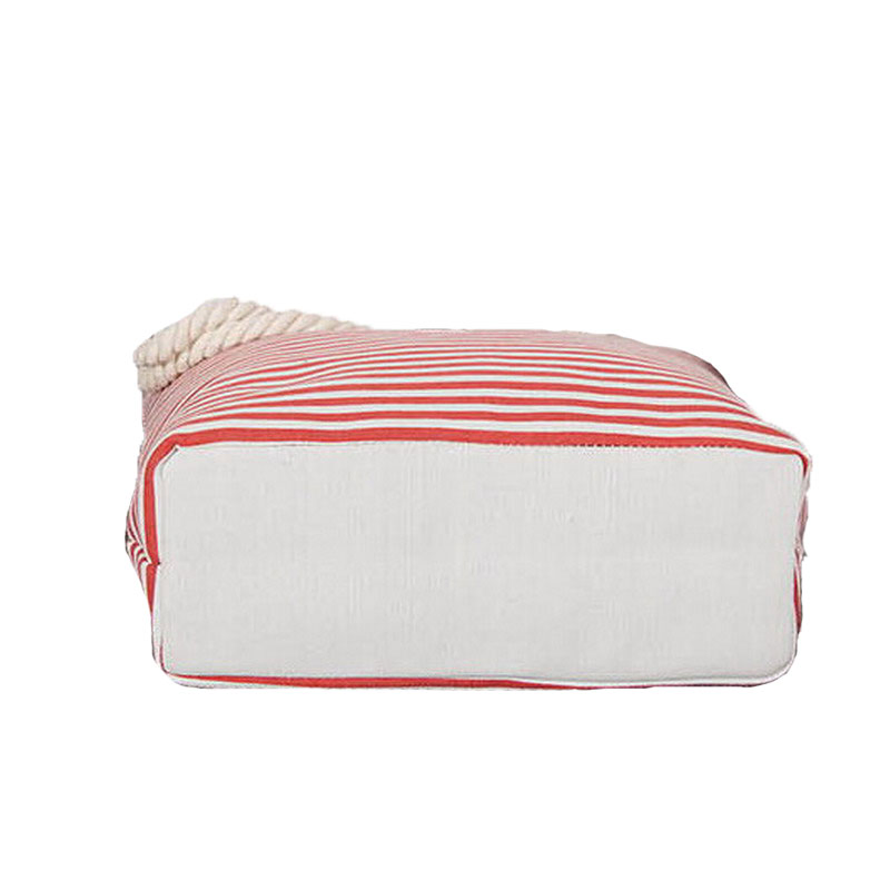 Distribuidor de fabricación en China al por mayor de moda para mujeres, bolso de supermercado personalizado, bolsa de playa de mano plegable con asas de cuerda de lona para viajes y compras